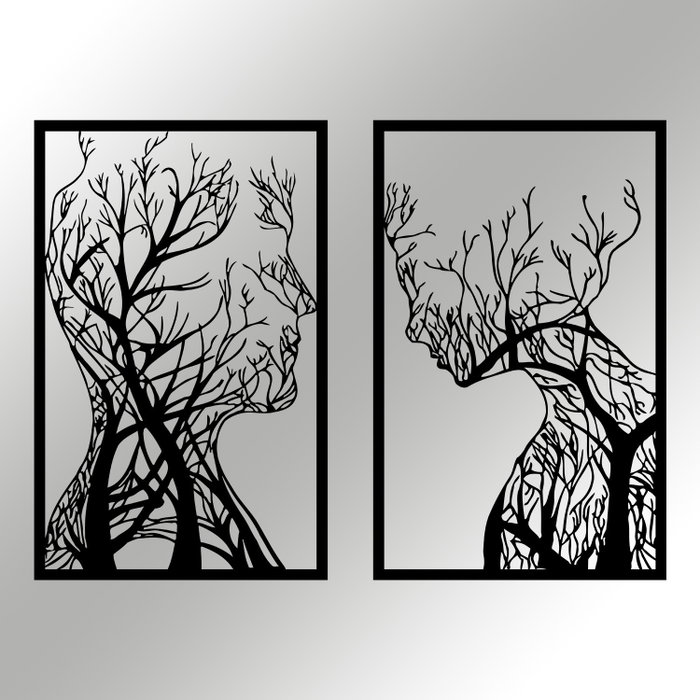 Wallity Lutuf Accesorio Decorativo de Pared de Metal Negro